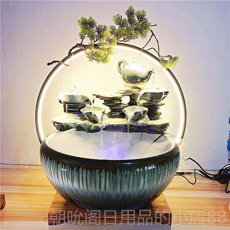 高档景德镇陶瓷湿鱼缸大号乌龟养鱼盆家用水喷鱼泉流小金缸客厅加,宠物/宠物食品及用品,桌面缸,淘宝优惠券,粉丝福利购,淘宝优惠卷