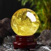 高档巴西天摆然真黄色水晶球原石厨房风水球招财办公室纯领导高档