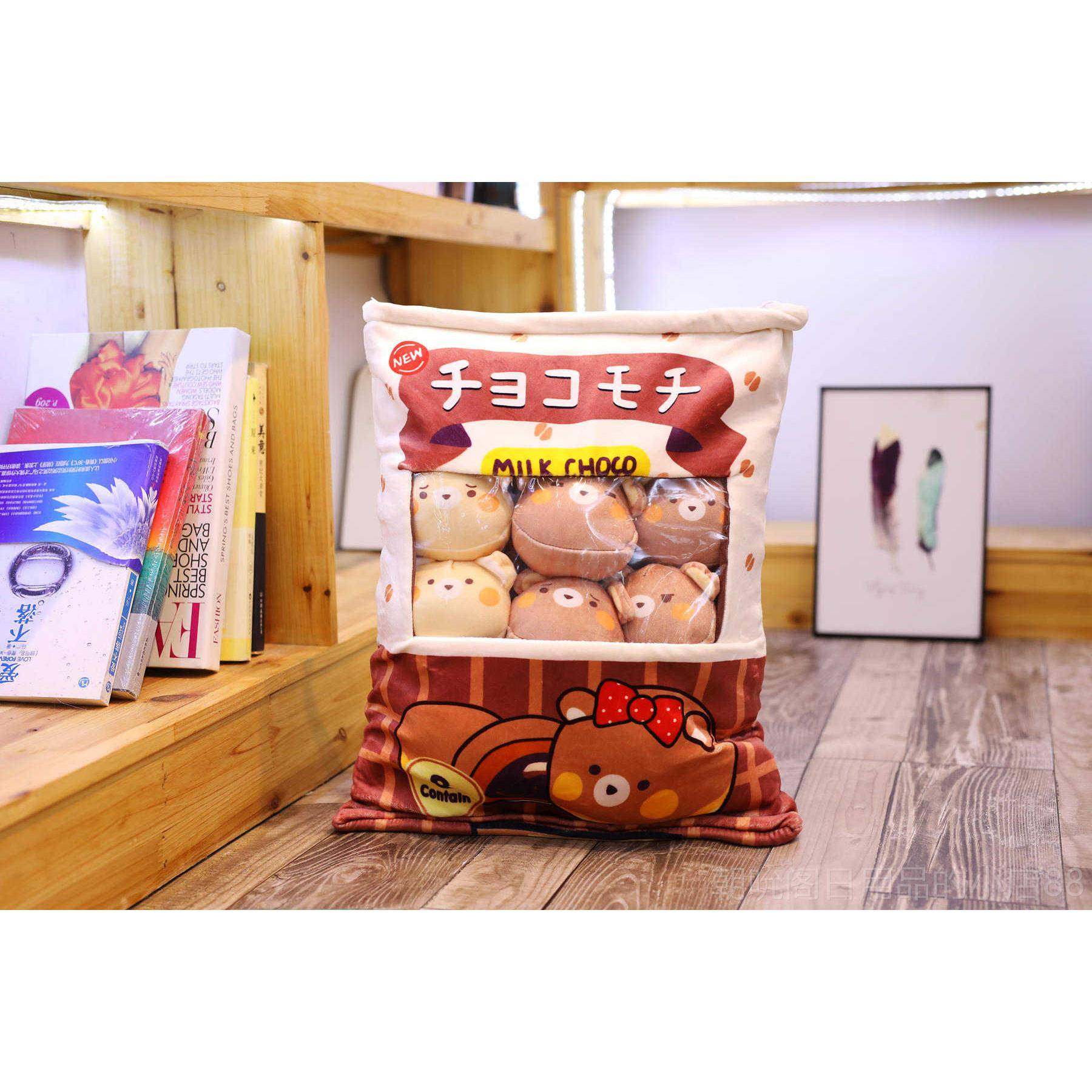 高档可布爱公卡通一大袋子仔猫咪企鹅抱枕毛绒玩具女送友娃娃生日