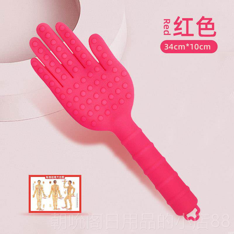 高档硅打胶痧经络背拍养生拍拍板捶背神器拍板敲锤肩颈按摩棒手动