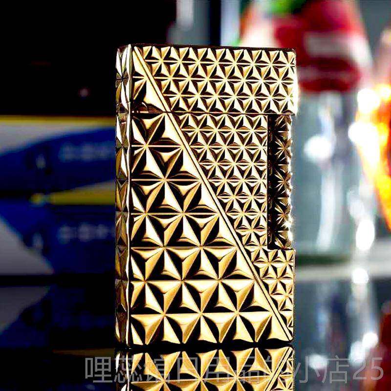 高档法国ghrso正品男朗声打火机定制防风充气覆古超e薄个性纯铜黄