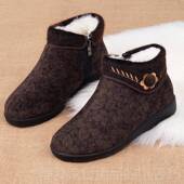 高档冬季 老年防滑保北暖妈 中鞋 东北纯羊毛女鞋 老京老布加绒人棉鞋