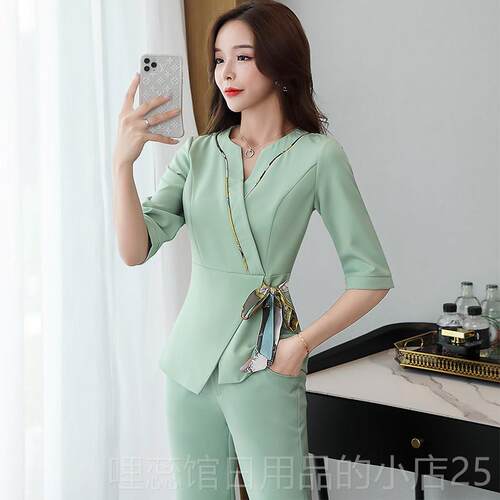 高档美新容师工作服女养生馆气质高端时尚美容浴院2足025款足疗技