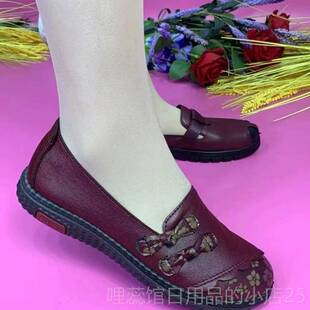 高档冬季老北绒京布鞋妈棉鞋加保暖防滑皮鞋中女老妈年靴子平跟女