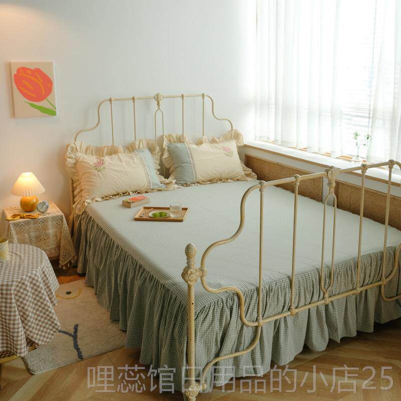 高档仙女用韩式公主套风床裙四件套全棉上纯棉刺绣荷叶花边被田园