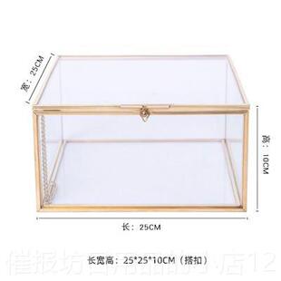 正品简约覆古透玻璃珠首饰盒宝饰品收纳盒永花展明示生道具伴手礼