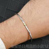 Japan经 正品 牛钝精工amp 典脸手镯纯笑银92男女情5侣手环手炼细