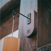 风之诗和弦风铃壁挂架黑胡桃木免打孔墙壁悬挂钩自粘阳台装 饰挂件