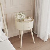 床头柜小型奶油风实木简约现代家用卧室2024新款 迷你 创意简易法式