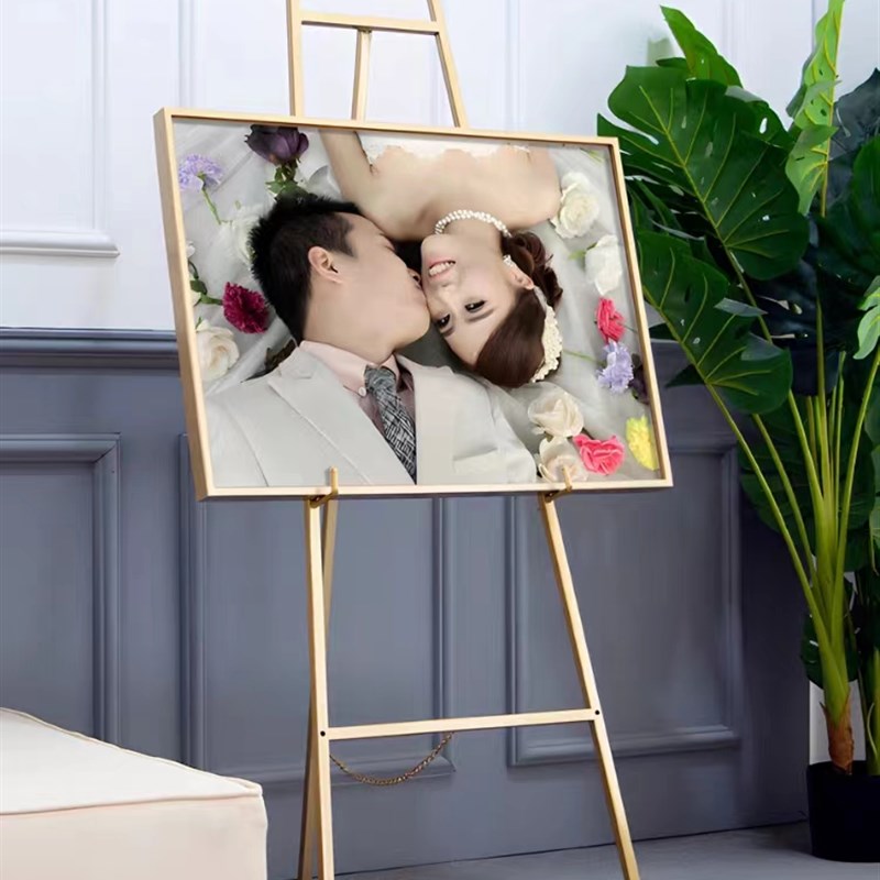 画架展示架海报架托架油画三脚架铁艺三角落地展示架婚礼迎宾架子