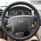 专用于09款 汽车手缝把套专车头层牛皮 现代领翔方向盘套真皮老款