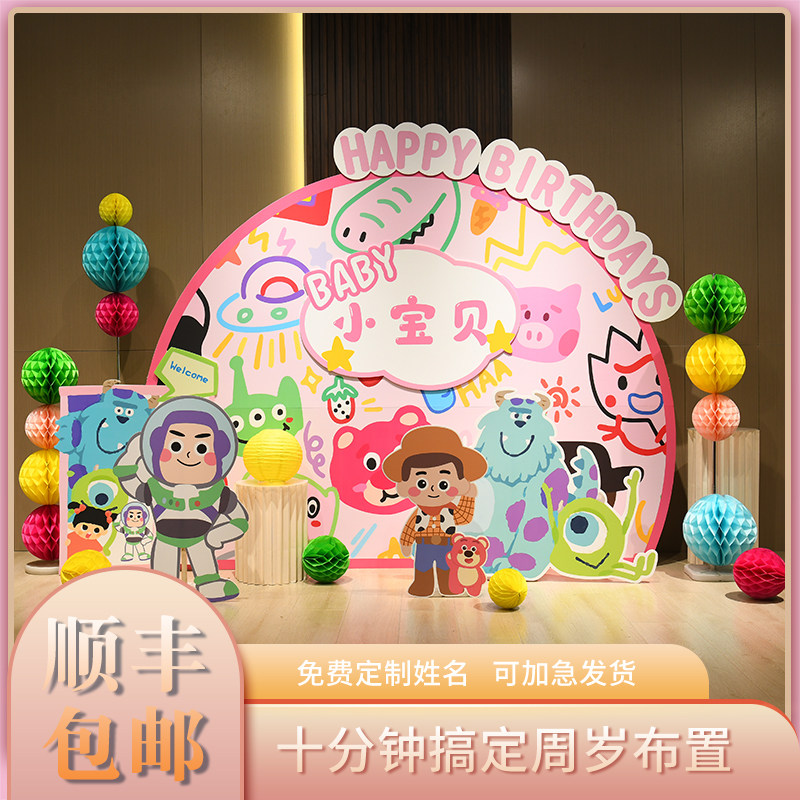 玩具总动员主题宝宝周岁生日布置背景墙定制KT板周岁宴装饰布置,节庆用品/礼品,装扮布置套餐,淘宝优惠券,粉丝福利购,淘宝优惠卷
