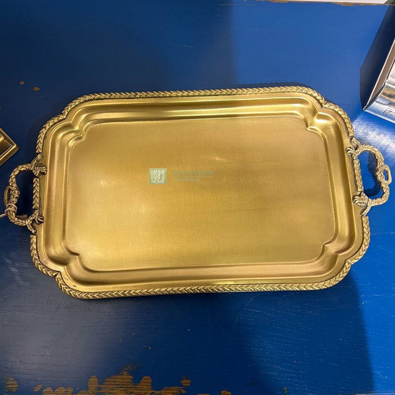 印度进口复古做旧黄铜门厅钥匙小托盘 香薰香插托盘 干果碟糖果盘