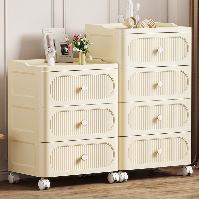 抽屉式收纳柜家用床头柜多层客厅五斗柜夹缝储物柜零食玩具置物柜