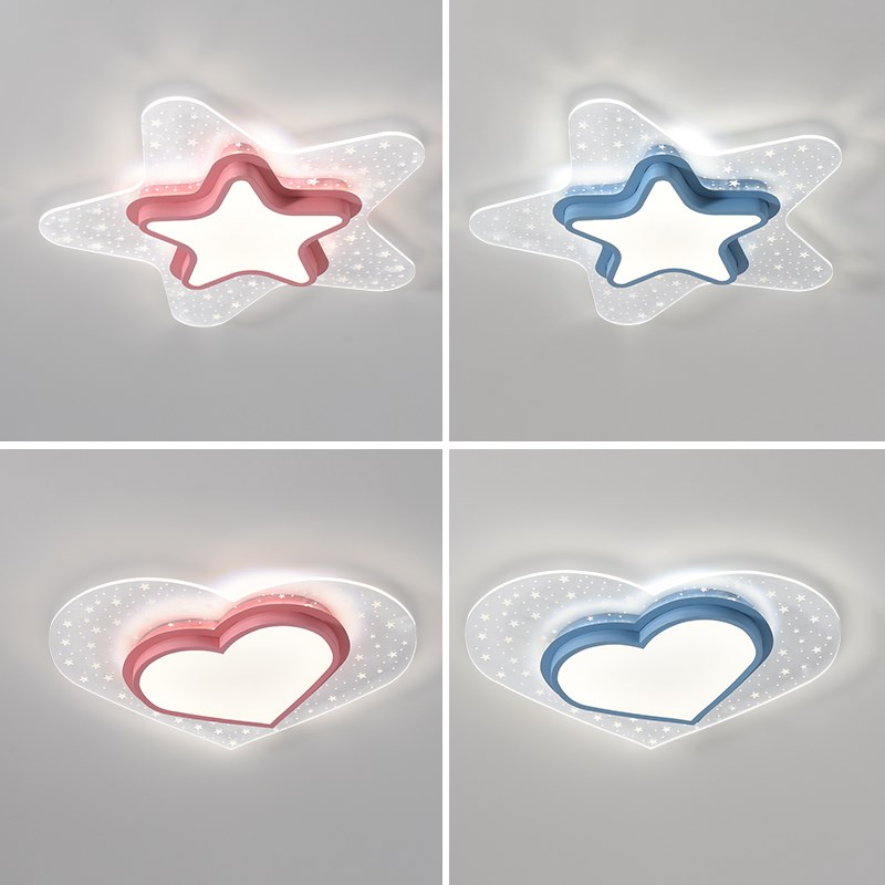 现代简约卧室灯儿童房温馨吸顶灯时尚卡通led灯铁艺房间智能灯具