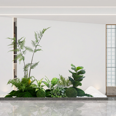 楼梯下造景假绿植装饰仿真室内景观植物造景假树仿真树盆栽组合