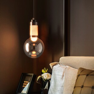 可升降2025新款意式高级感创意氛围玻璃卧室主卧吊线灯床头小吊灯