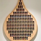 现货多特瑞精油瓶展示架挂墙架水滴形口红收纳架实木松木架陈列架