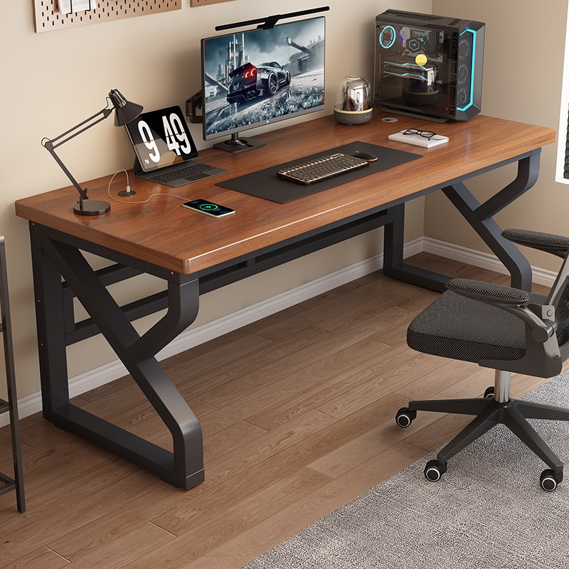 实木电脑桌台式家用学生卧室学习写字办公桌简易双人书桌电竞桌子