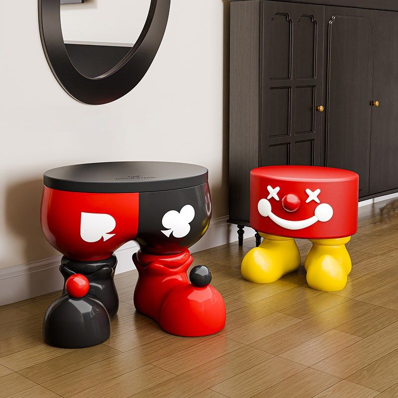 贝汉美卡通小丑创意矮凳子客厅家用入户门口收纳换鞋凳装饰品摆件,家居饰品,落地摆件,淘宝优惠券,粉丝福利购,淘宝优惠卷