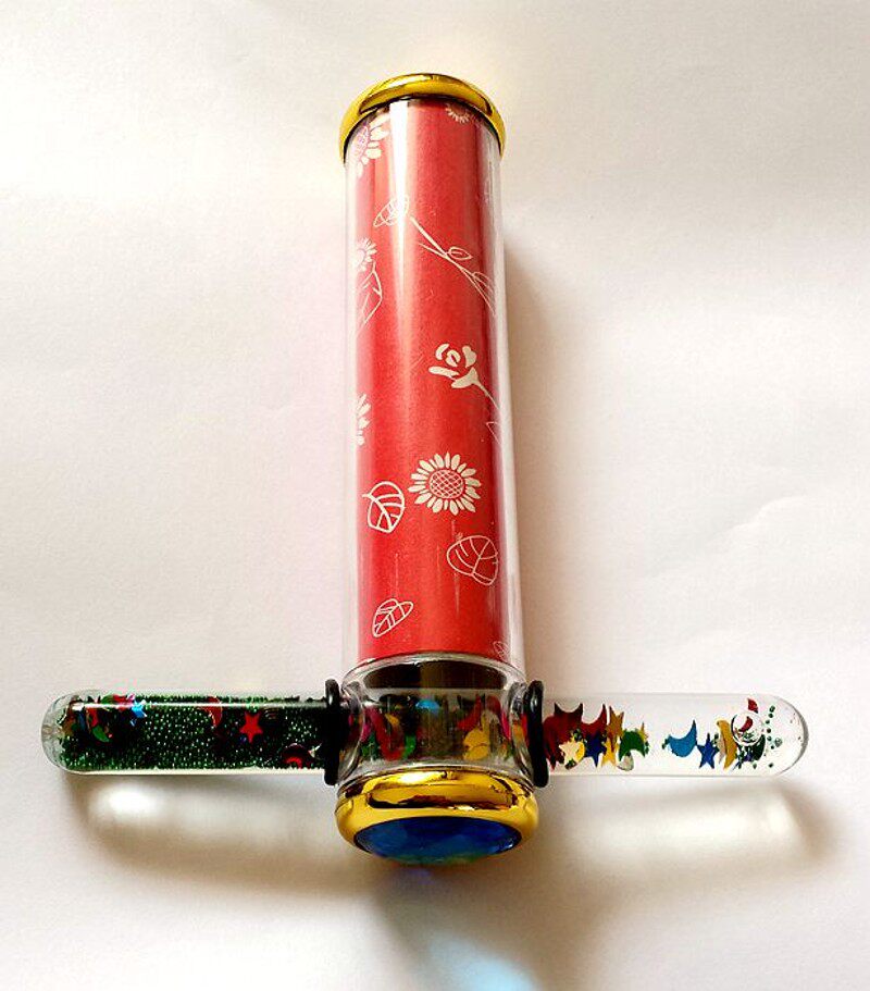 七色光流沙型儿童万花筒液态万华镜多棱镜油棒圣诞礼品益智玩具