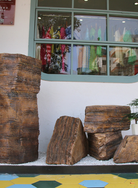 庭院水池千层石假山造景橱窗仿真岩石道具室内旱景假石头摆件雕塑