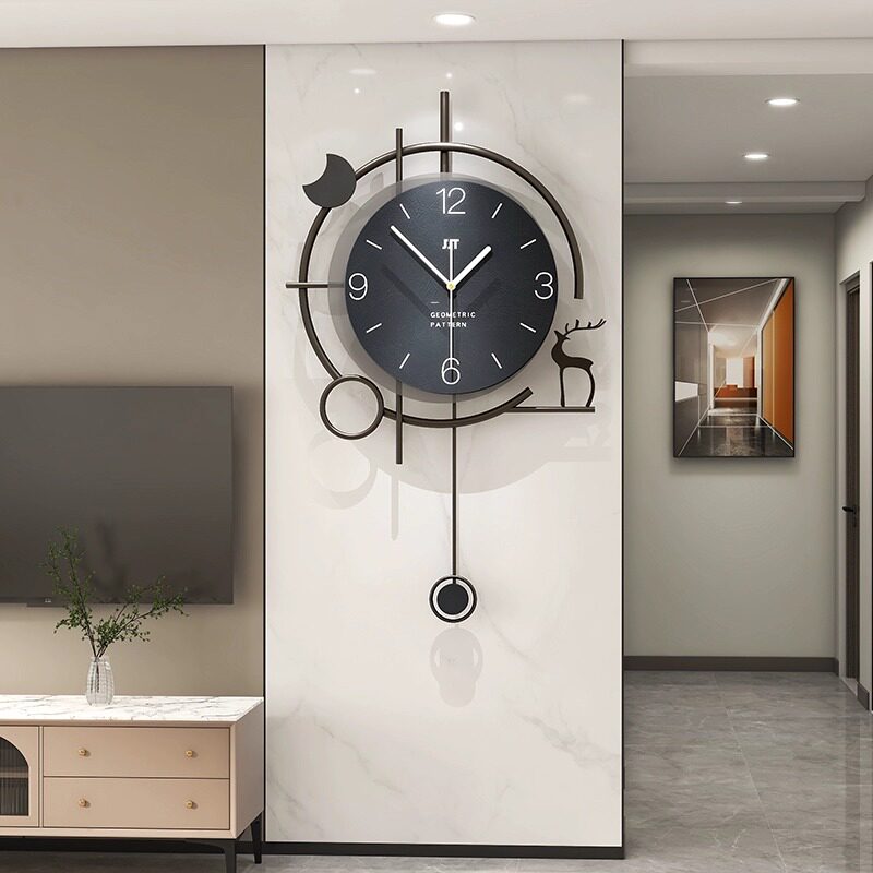 家用时尚客厅挂墙餐桌装饰钟表挂钟2023新款时尚创意钟饰餐厅挂表