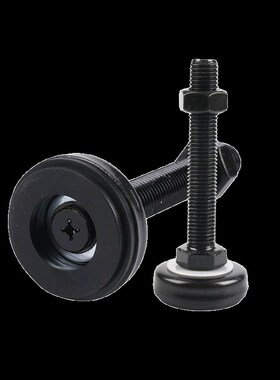 电泳黑色平垫减振脚杯 WAK01-D50-M10-L80可调节重型设备