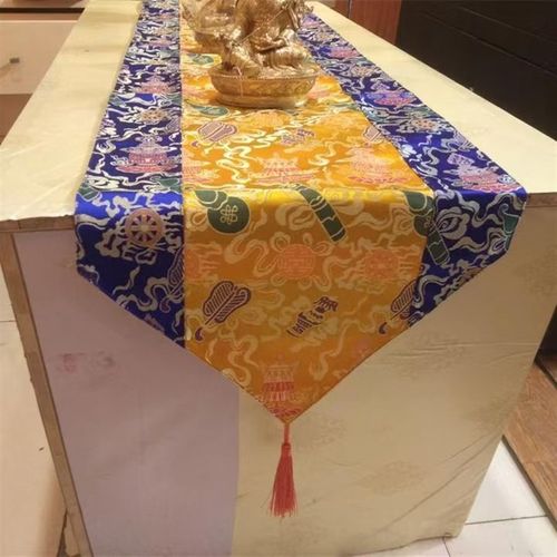 藏式布料桌布佛堂民族风八宝八吉祥藏族面料家用客厅供长桌旗