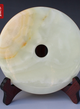 天然玉石平安扣摆件 和氏璧招财乔迁摆件家居玄关装饰工艺礼品