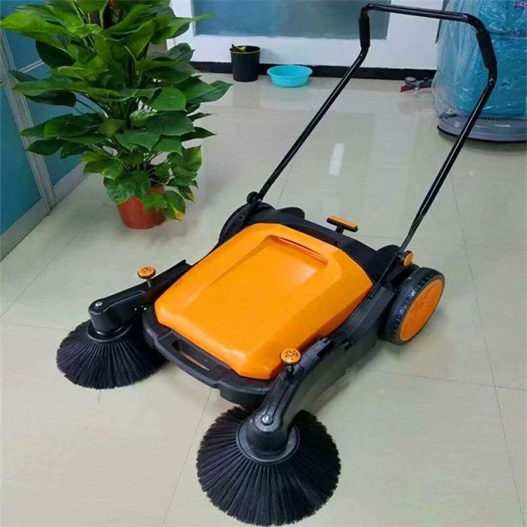 小型清扫机无动力工业厂区树叶扫地车双滚刷路面环境卫生扫地机