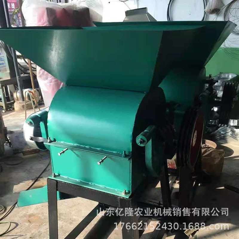 电动燕麦大豆压扁机小型对辊粉碎机花生杏仁挤扁机