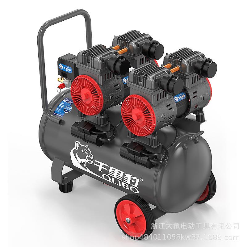 DX16-021680W×2-50L移动空气压缩机小型低噪无油空压机充气