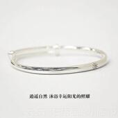 太阳 高档高档原创9设计 银9心纯银手镯女 哑镯光推实足银拉子9饰