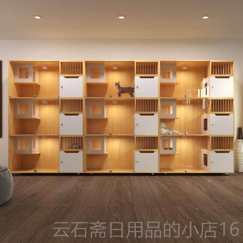 高档猫猫别墅实木大型大空间玻璃门笼子猫展柜寄养繁育柜笼豪华猫,宠物/宠物食品及用品,猫笼子/猫别墅,淘宝优惠券,粉丝福利购,淘宝优惠卷