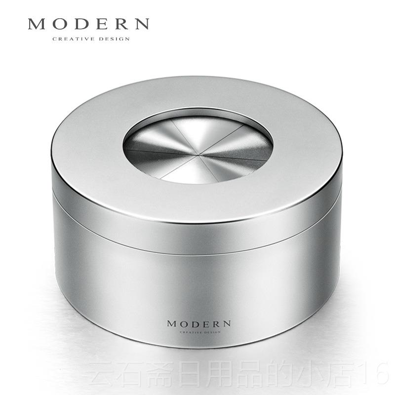 高档德国MODERN创意个性潮流烟式钢灰缸不锈封闭品带盖防飞灰男礼