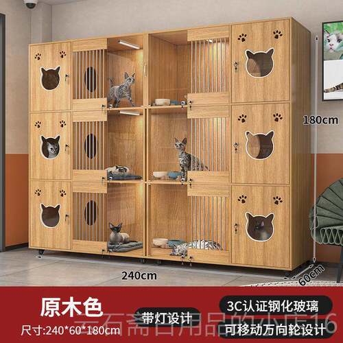 高档宠物店实猫柜柜猫墅猫咖木猫笼子豪华玻璃展示繁育笼寄别养笼