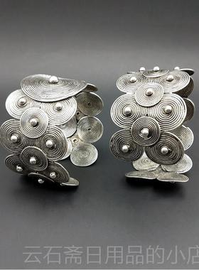 高档苗族致质手炼，覆古民族丝质手炼，个性霸气手银炼精简约的手