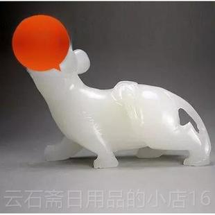高档正宗玉石十二生玉鼠摆件玉摆件阿富肖白玉玉汗石精细鼠保湿
