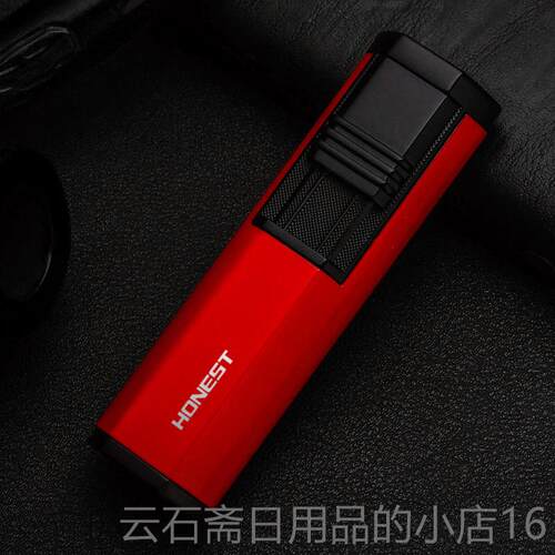 高档百诚雪茄火机可防风创意性潮送男友礼品视个充打气体双直冲点