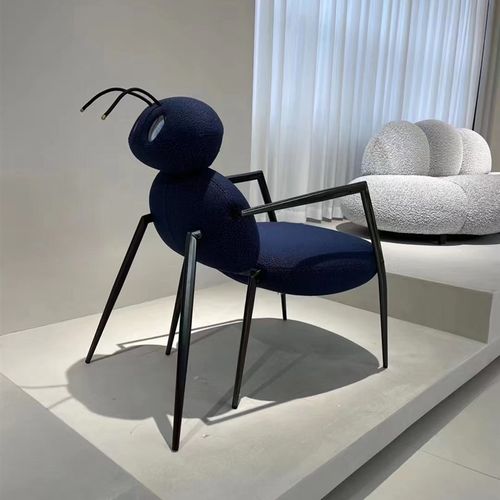 趣味蚂蚁椅子造型单椅设计师新款定型棉极简躺椅客厅阳台沙发座椅