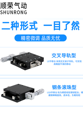XY平台移动 LX40/60/80/90/100-L-R-C手动精密微调工作台十字滑台