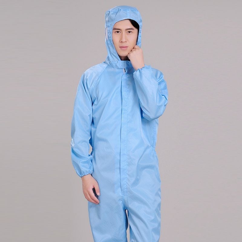 防静电连体服电子厂洁净车间喷漆服无尘服蓝色白色男女通用防护服