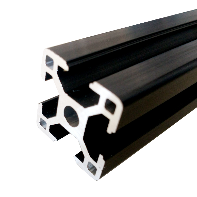 3030B黑色铝型材 黑色铝合金镀黑发黑铝材铝合金黑色3030欧标铝材