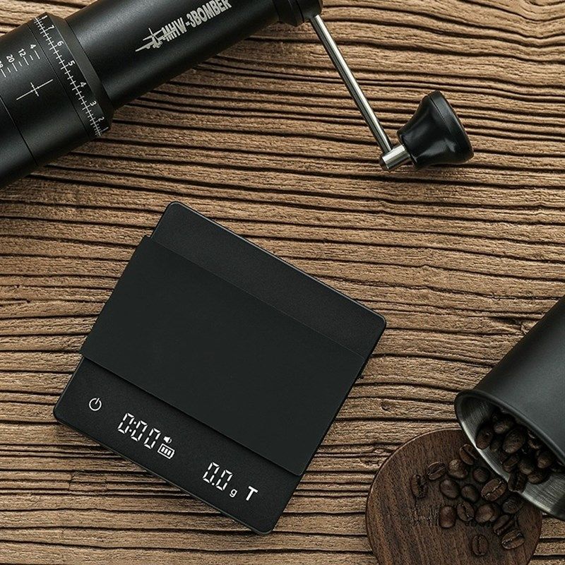 轰炸机专用咖啡电子秤小魔方2.0意式手冲咖啡称豆电子秤称重计时