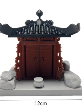 黑神话土地庙水陆缸鱼缸微景观摆件书房庭院盆景中式古建筑小凉亭