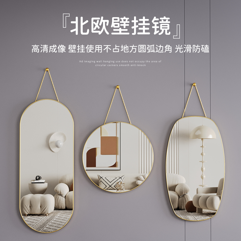 入户门后全身穿衣镜家用壁挂异形镜子客厅玄关宿舍粘贴挂墙试衣镜