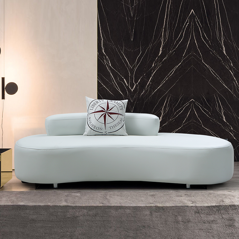 时尚个性沙发商务办公创意弧形皮艺酒店会客休息区接待沙发凳