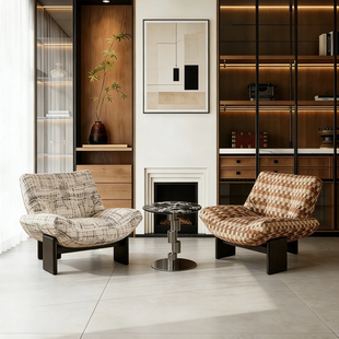 极简意式小户型埃米沙发椅复古客厅北欧懒人设计师创意单人休闲椅