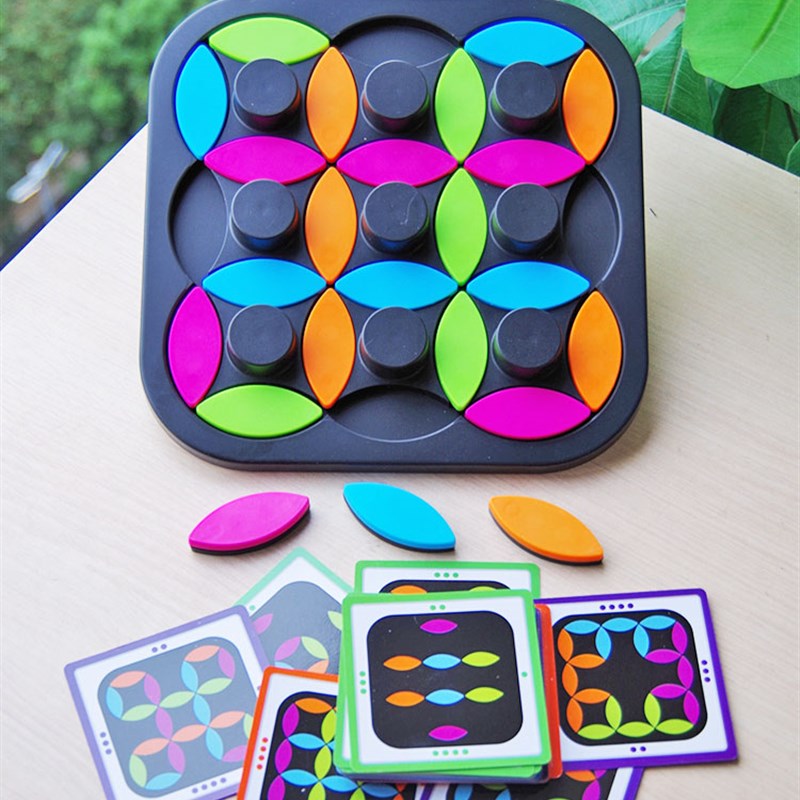 旋转颜色叶子拼图闯关桌游儿童益智思维专注力观察力训练游戏